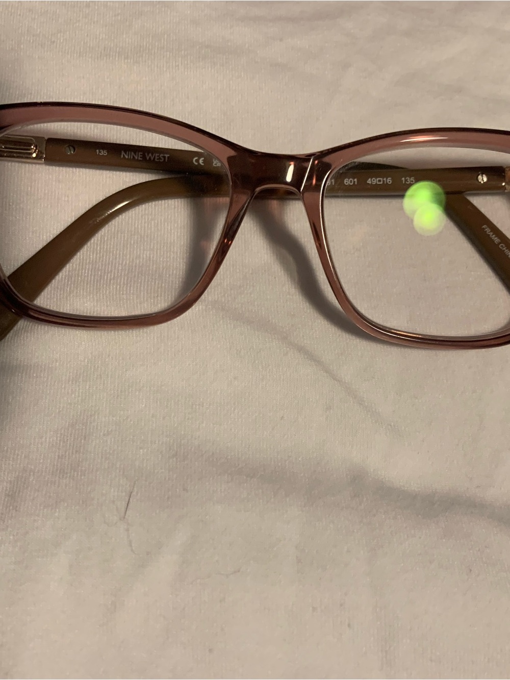 Nine West Womens Translucent Rose Pink Rectangular Glasses NW5191